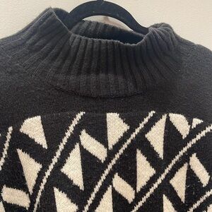 Black and White Geometric Sweater